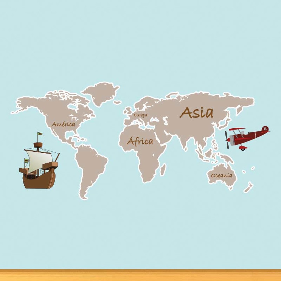Vinilo infantil mapamundi