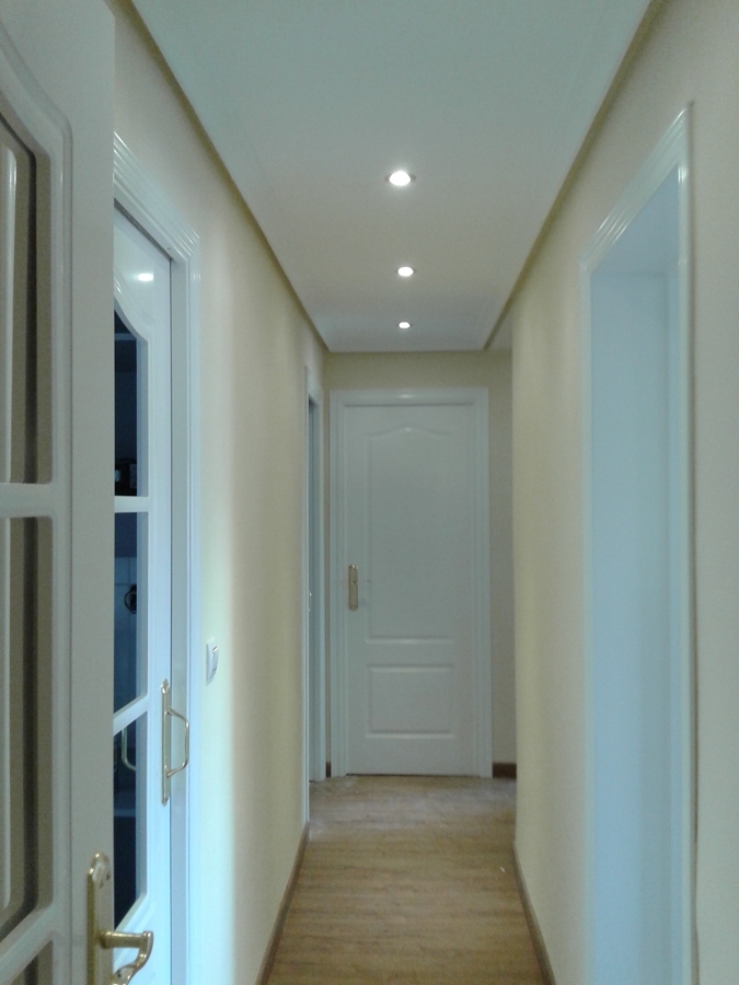 vision de puertas ciegas, cristal y suelo laminado