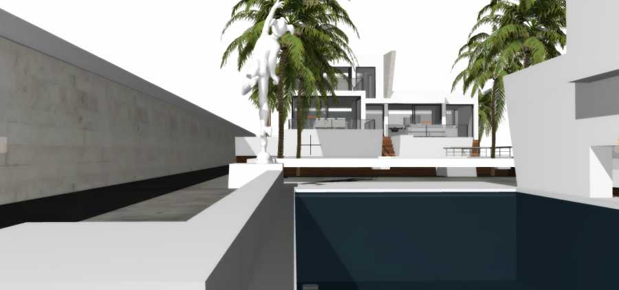 Vista a nivel de la piscina.