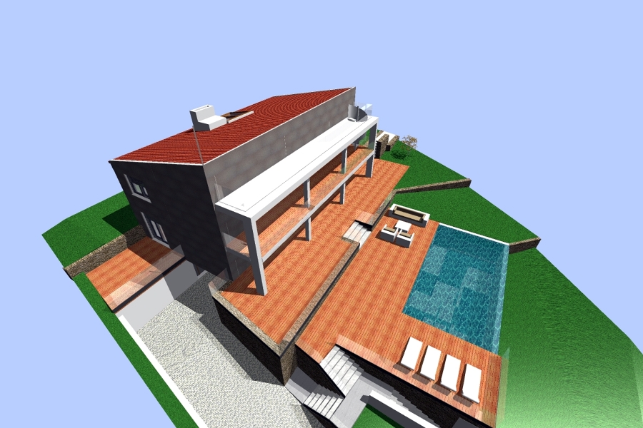 Vista aérea de la casa