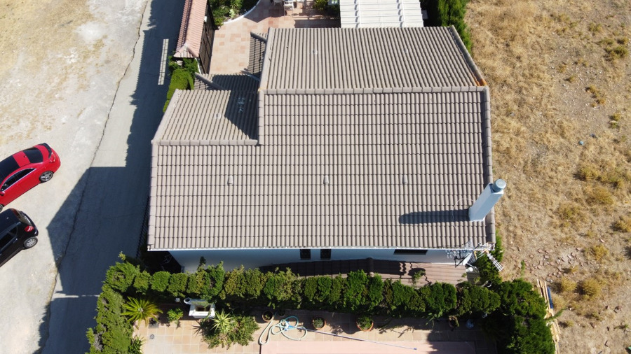 Vista aérea de la vivienda antes de la instalación.