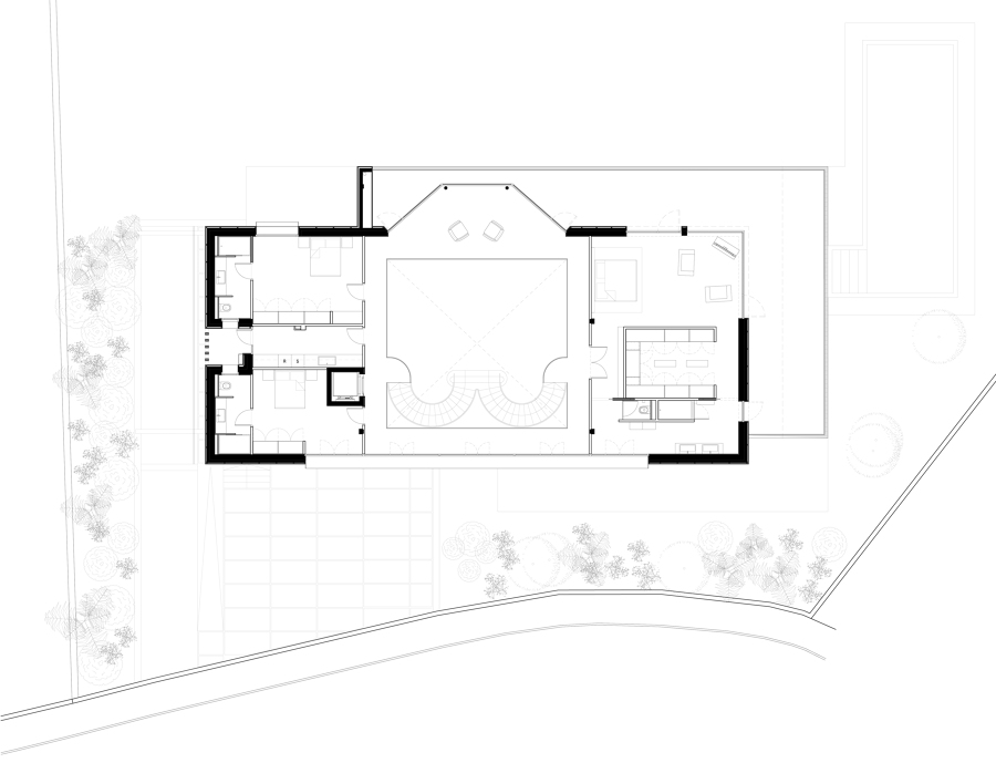 vista aerea planta de parcela y casa.