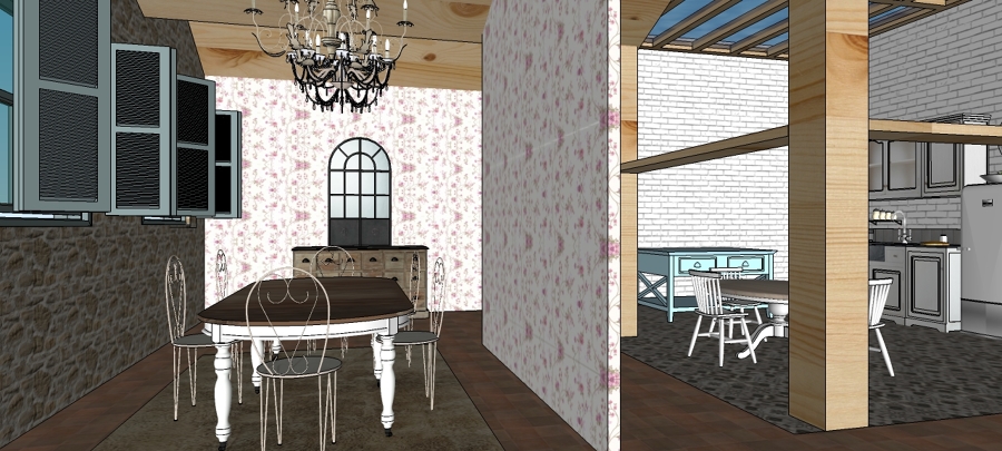 VISTA COMEDOR Y COCINA DE TARDE