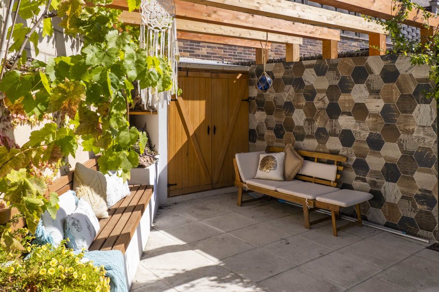 Vista de área de descanso y almacenaje