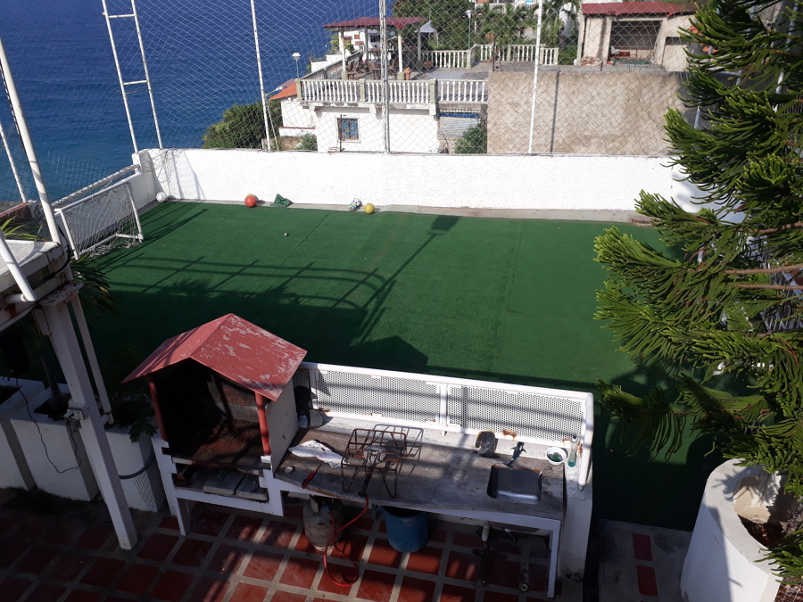 Vista de la cancha y barbacoa