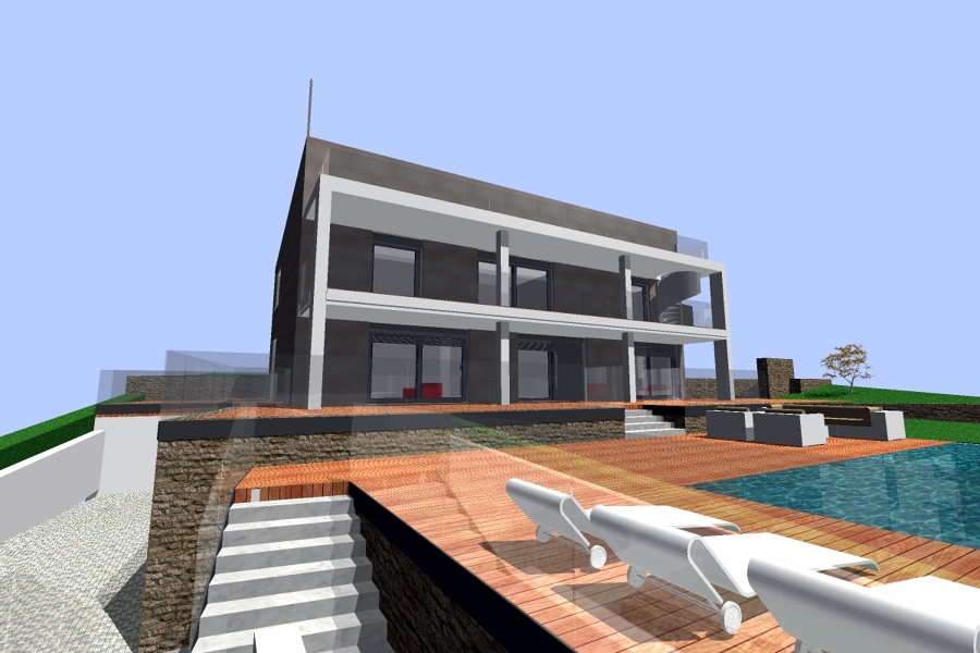 Vista de la casa desde el jardin