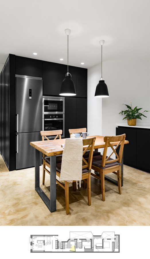 Vista de la cocina hacia la zona mobiliario alto.