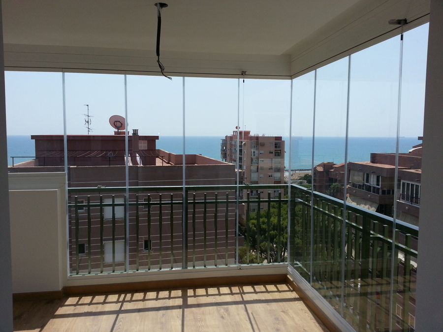 Vista de la cortina de cristal desde la terraza