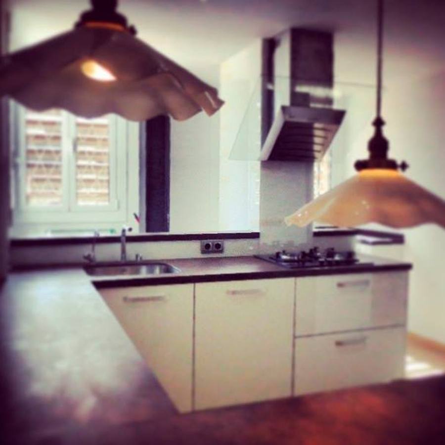 Vista de la zona de trabajo y fuego