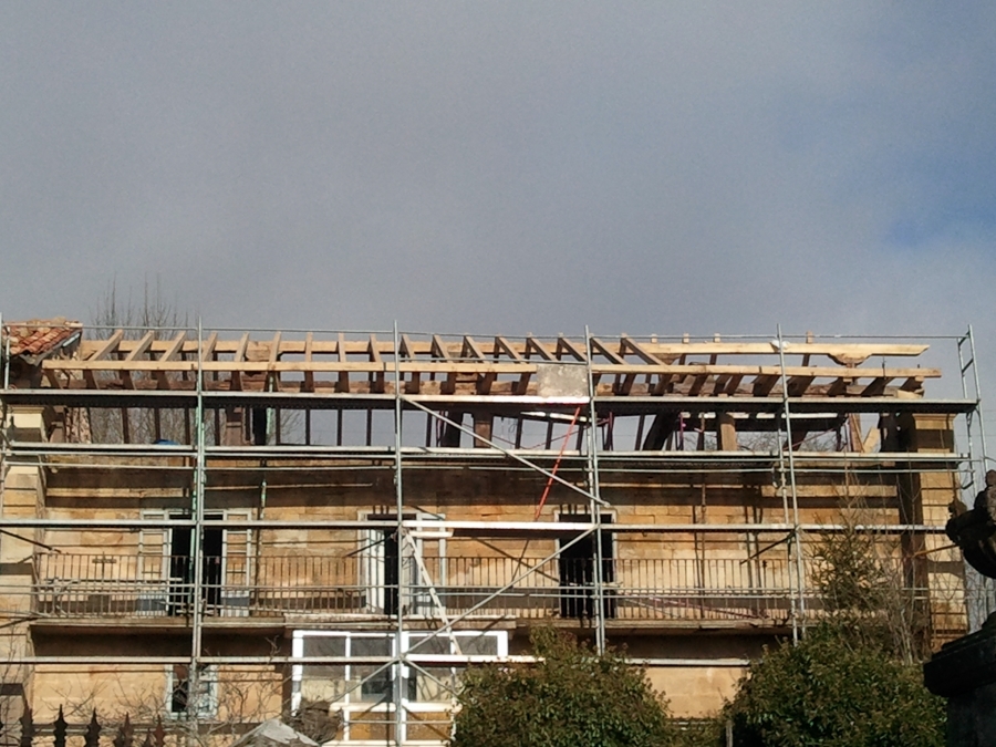 Vista de montaje de estructura de cubierta