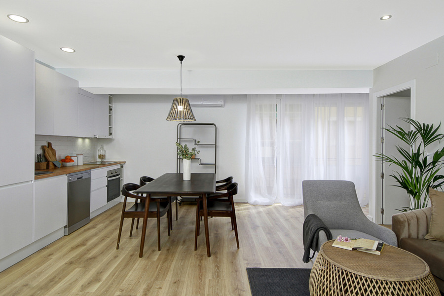 Vista del salón cocina