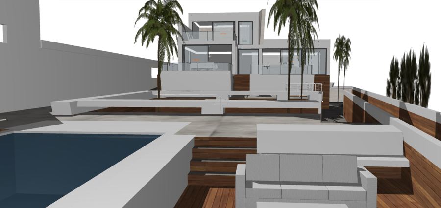 Vista desde el fondo de la parcela