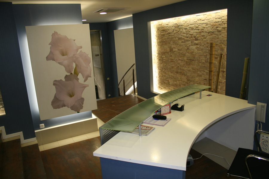 Vista desde el mostrador de recepcion