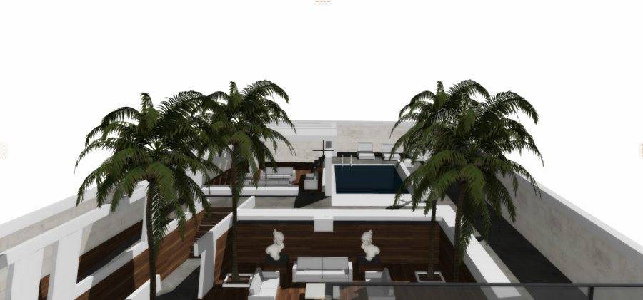 Vista desde planta segunda hacia el jardín.