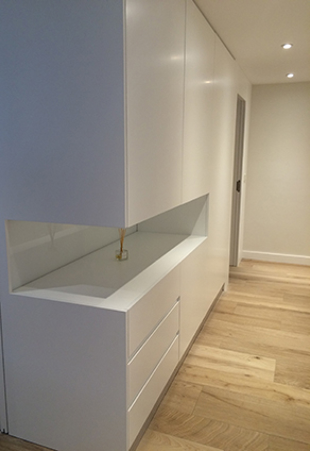 Vista diseño mueble entrada