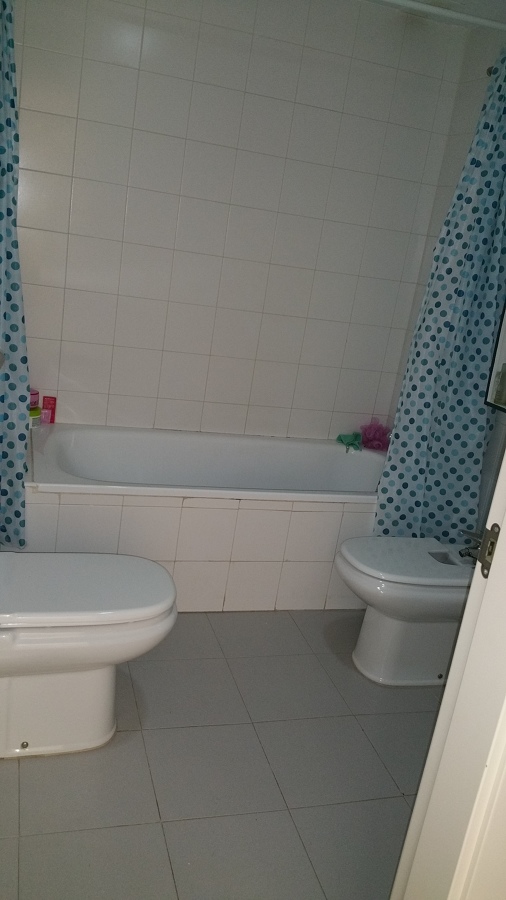 Vista frontal de antigua distribución del baño