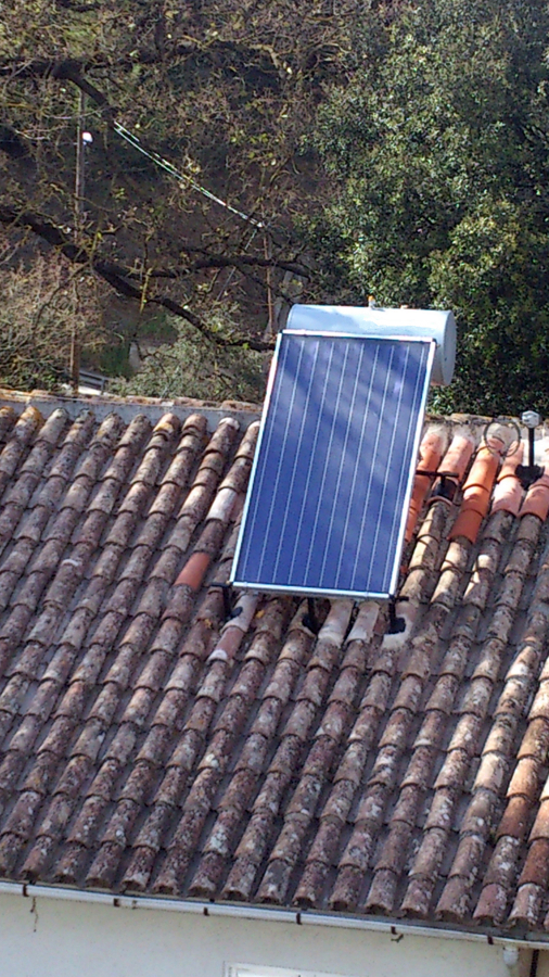 Vista frontal del equipo termosifón