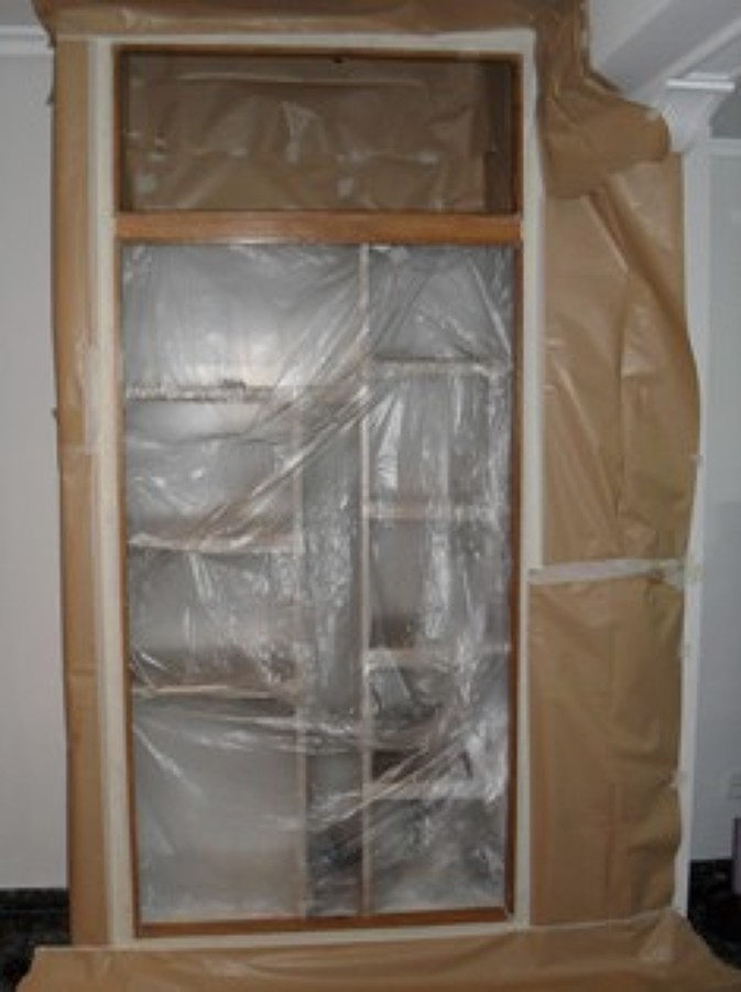 Vista frontal empapelado y plastificado