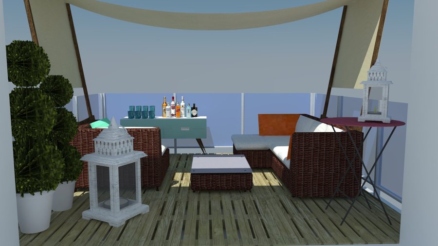 Vista frontal terraza