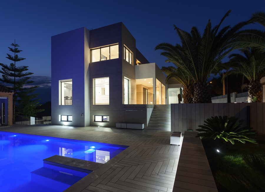 Vista nocturna exterior