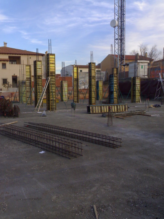 vista pilares encofrados