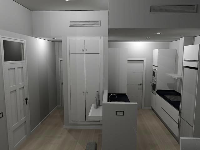 Vista recibidor-cocina