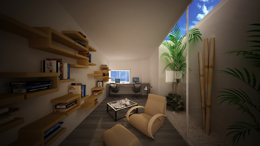 Vista sala de relajación y estudio