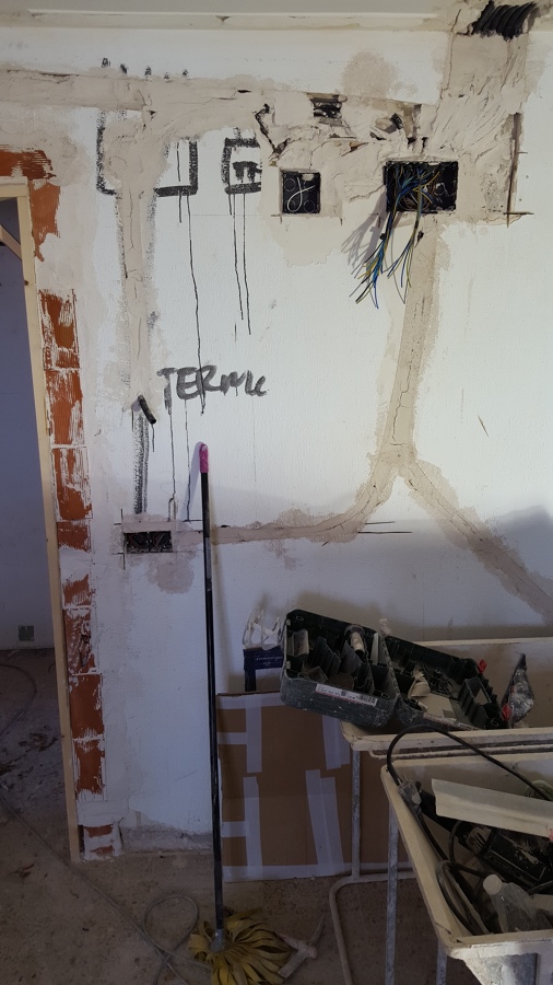 Vista salón, nueva instalación eléctrica