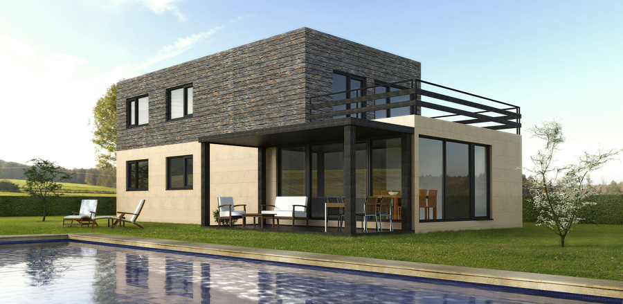 Vista trasera de una Cube de 175 m2