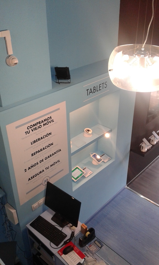 Vista Zona Azul, Tablets y Cámara de mostrador