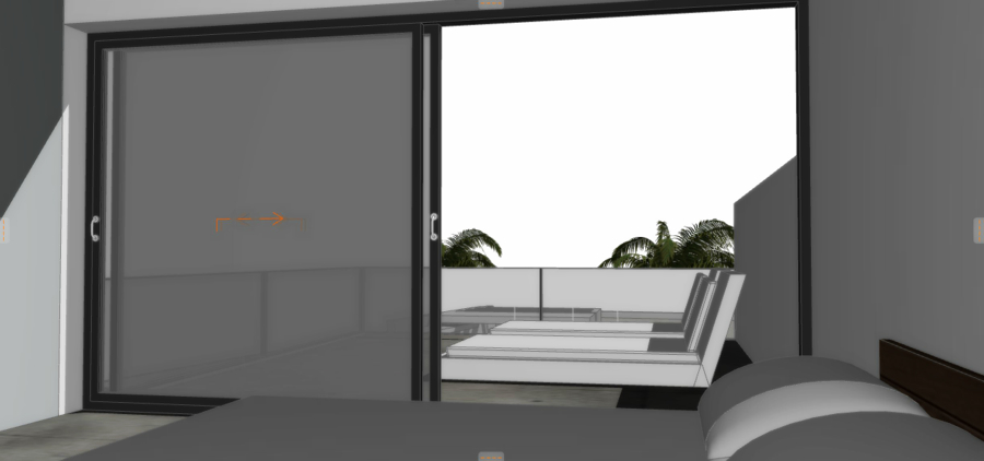 Vistas al horizonte desde el dormitorio principal.