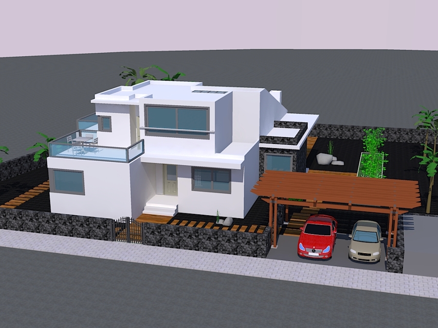 Vivienda Unifamiliar en Maguez Fachada Frontal