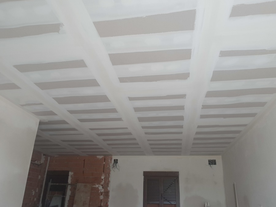 yeso proyectado y techo continuo