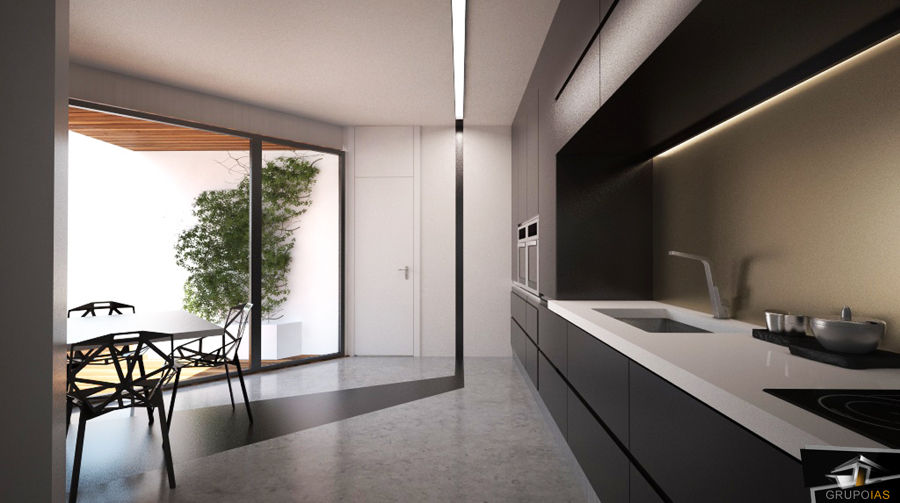 Zona de cocina con terraza