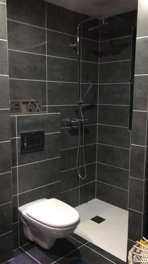 Zona de ducha y vasija