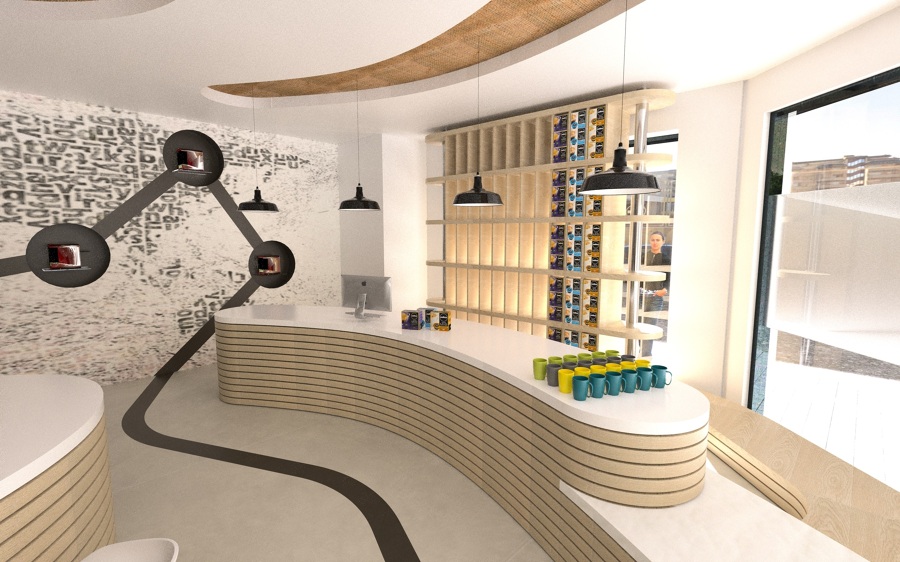 Zona Mostrador de Venta al Detalle de Café.