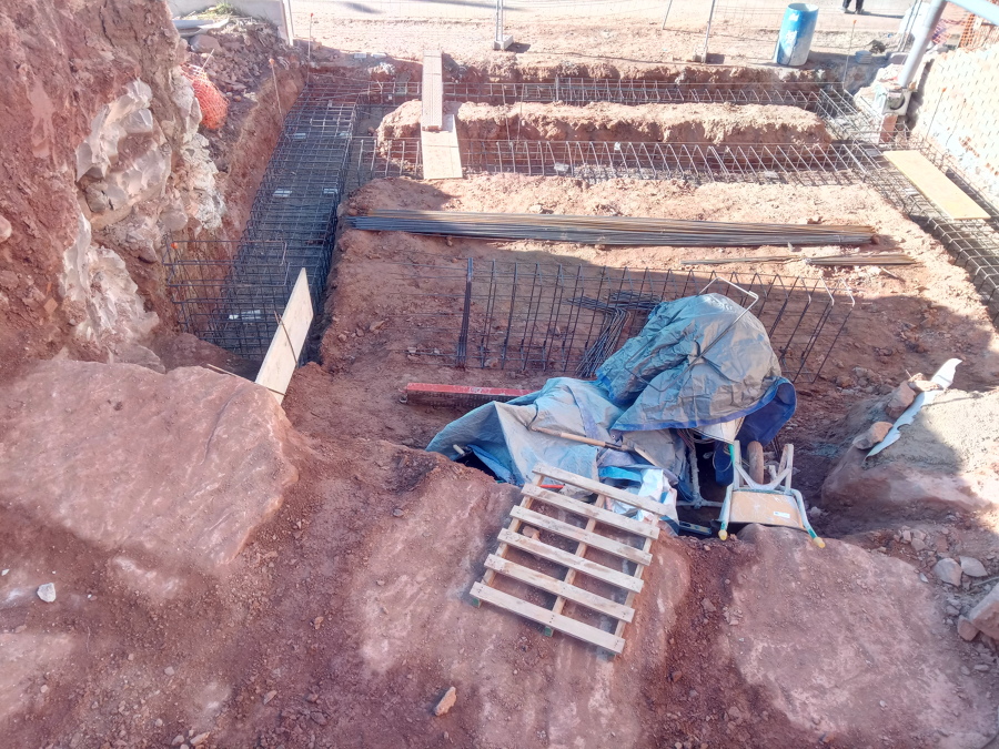 Zunchos principales colocados.