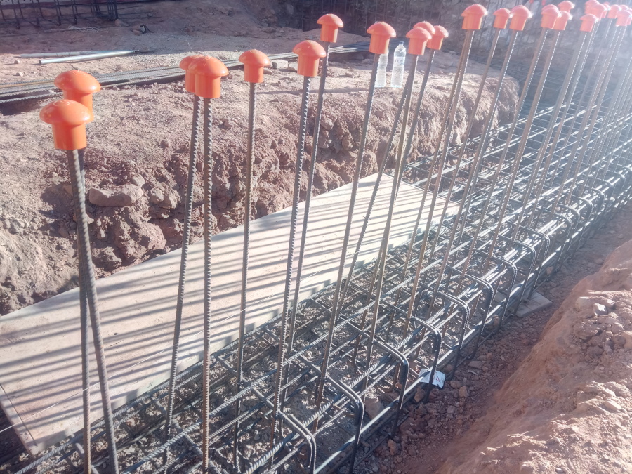 Zunchos principales reforzados y con sus esperas.