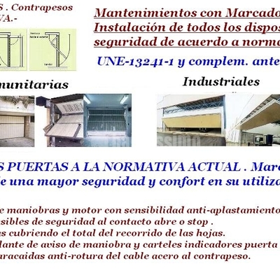Adaptación de puertas automáticas a normas UNE. Marcado CE.