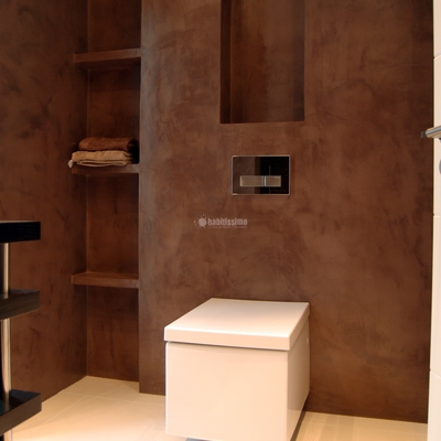 Microcemento en piscina y baños vivienda Son Vida