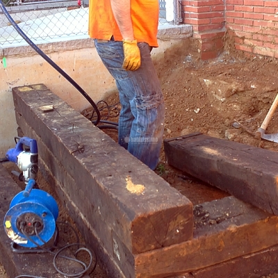 Construcción Traviesa Tren Jardín