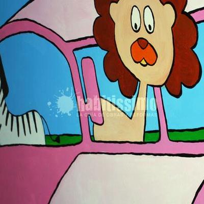 Mural autobus en la selva