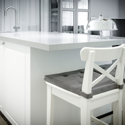 Cocina blanco laca con isla