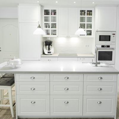 Cocina blanco laca con isla