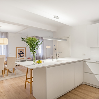 Cocina integrada en salón comedor