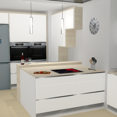COCINA MODELO BORJA EN DM LACADO BLANCO