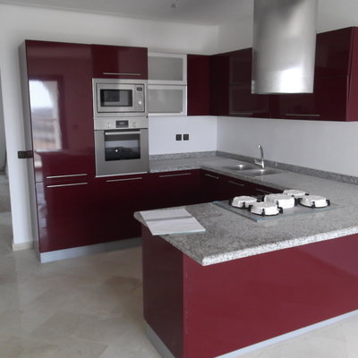 COCINA ROJO BURDEOS BRILLO