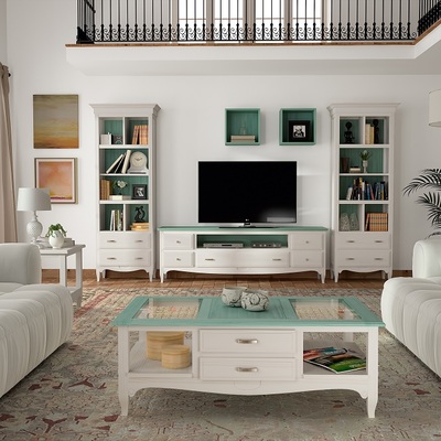 Combinación blanco y verde agua, toque diferente.