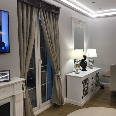 Cortina para el salón con bandó