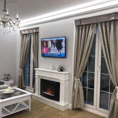 Cortinas y bandó para el salón